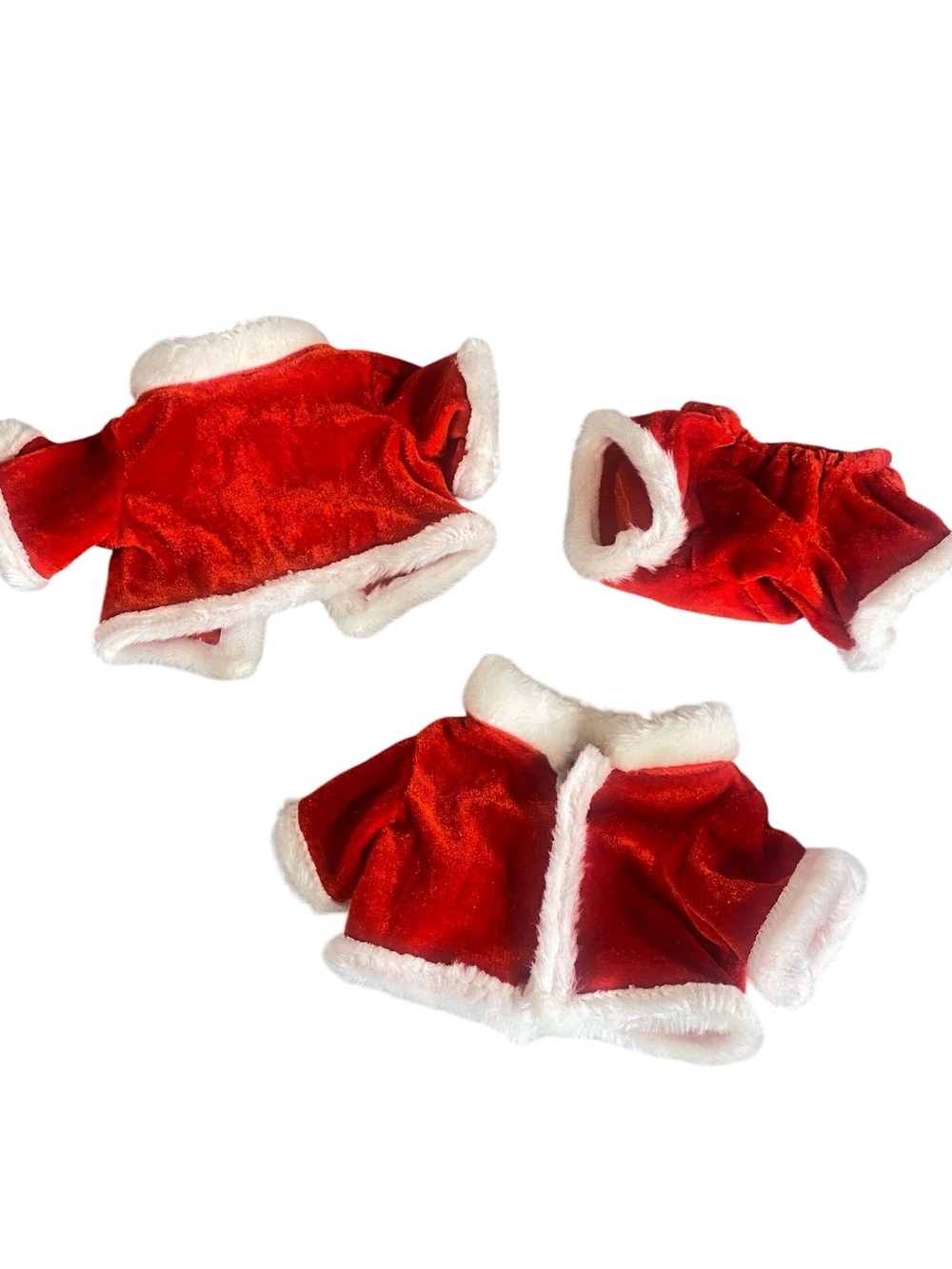 Webkinz Santa Claus Plush Outfit Red Velvet Faux Fur 3 Piece Set Christmas Toy